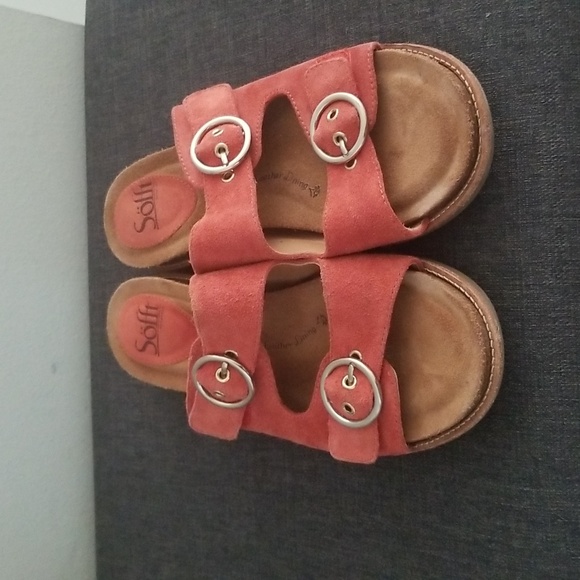 Sofft brooklyn suede sandal for women size 8M in coral. - Picture 2 of 7